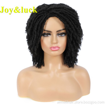Wholesale Price Ladies Dreadlocks Wigs Soft Black Short Dread lock Braided Wigs For African Women Braiding Synthetic Hair Wigs